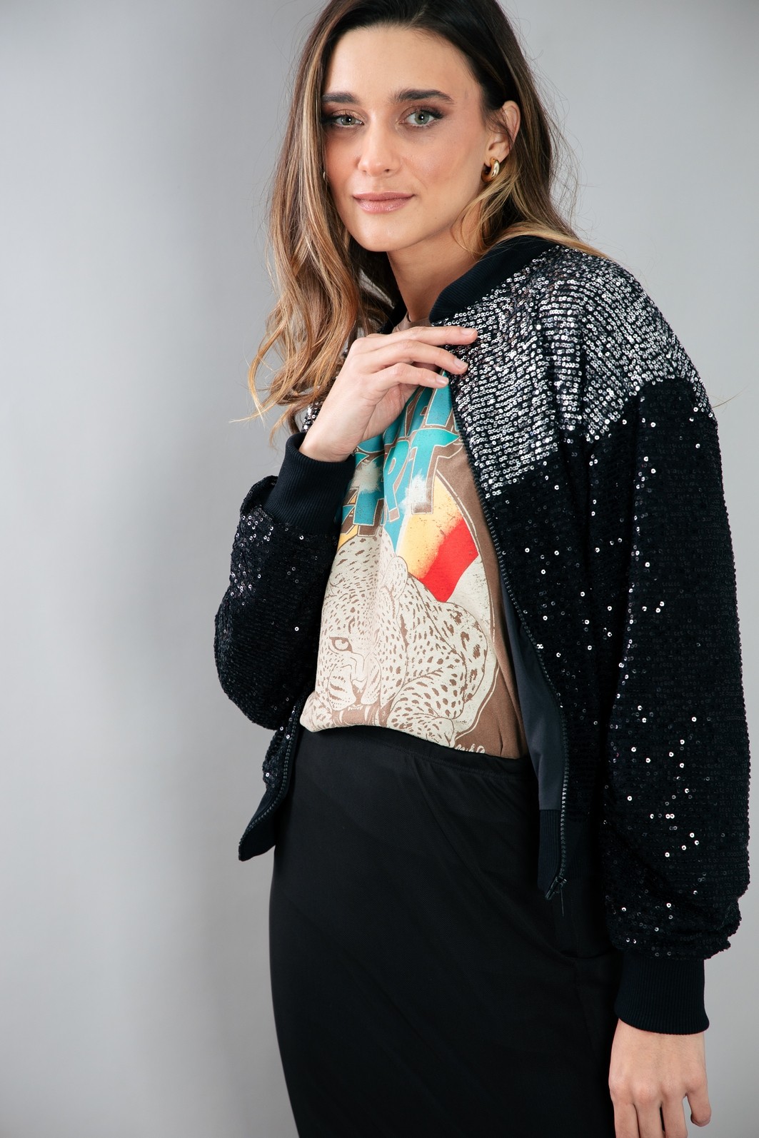 Jaqueta Feminina Jaqueta Bomber Paete Preta Jaqueta Bomber Com