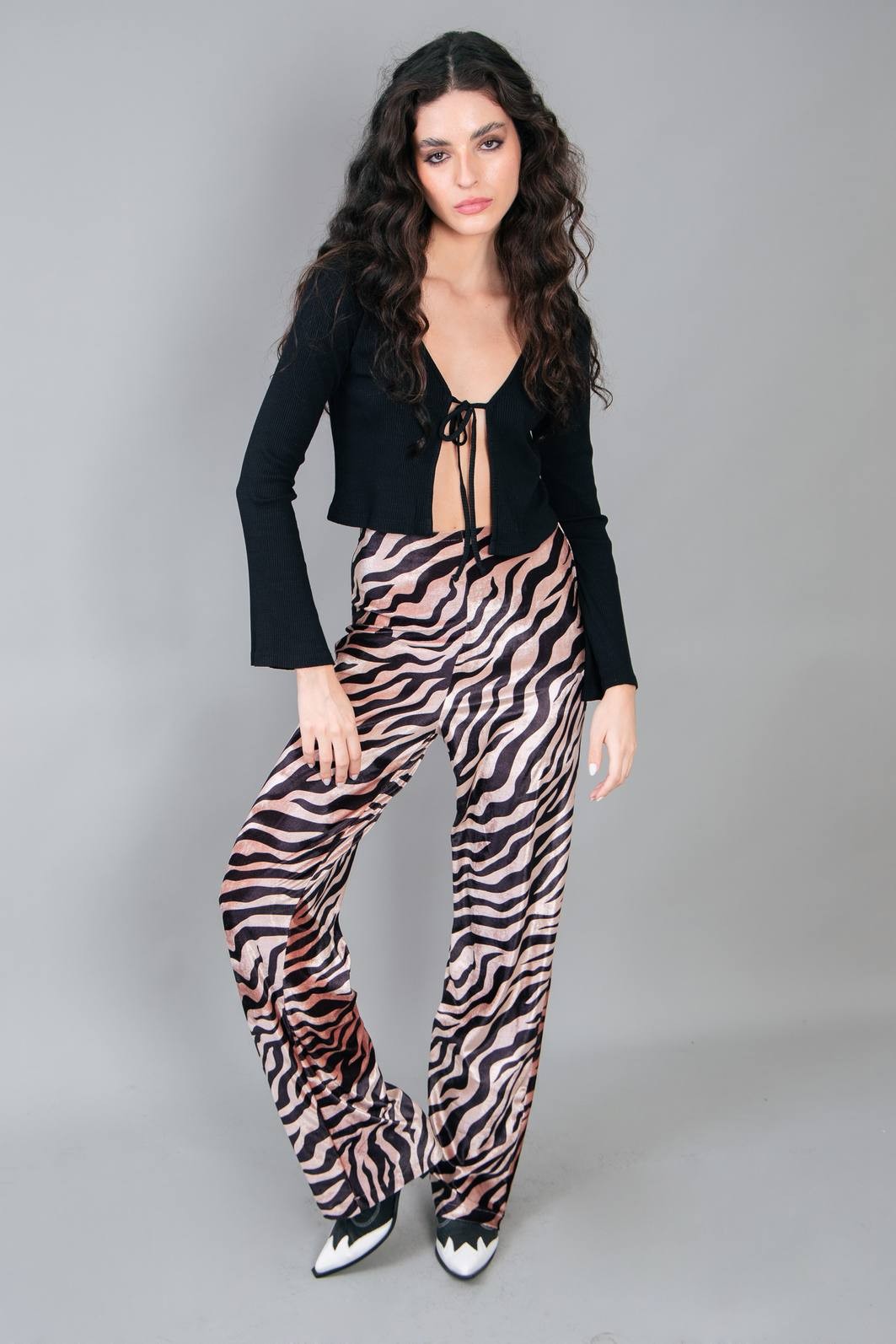 CALÇA PANTALONA DE VELUDO ZEBRA Marina&Gabriella - Roupas
