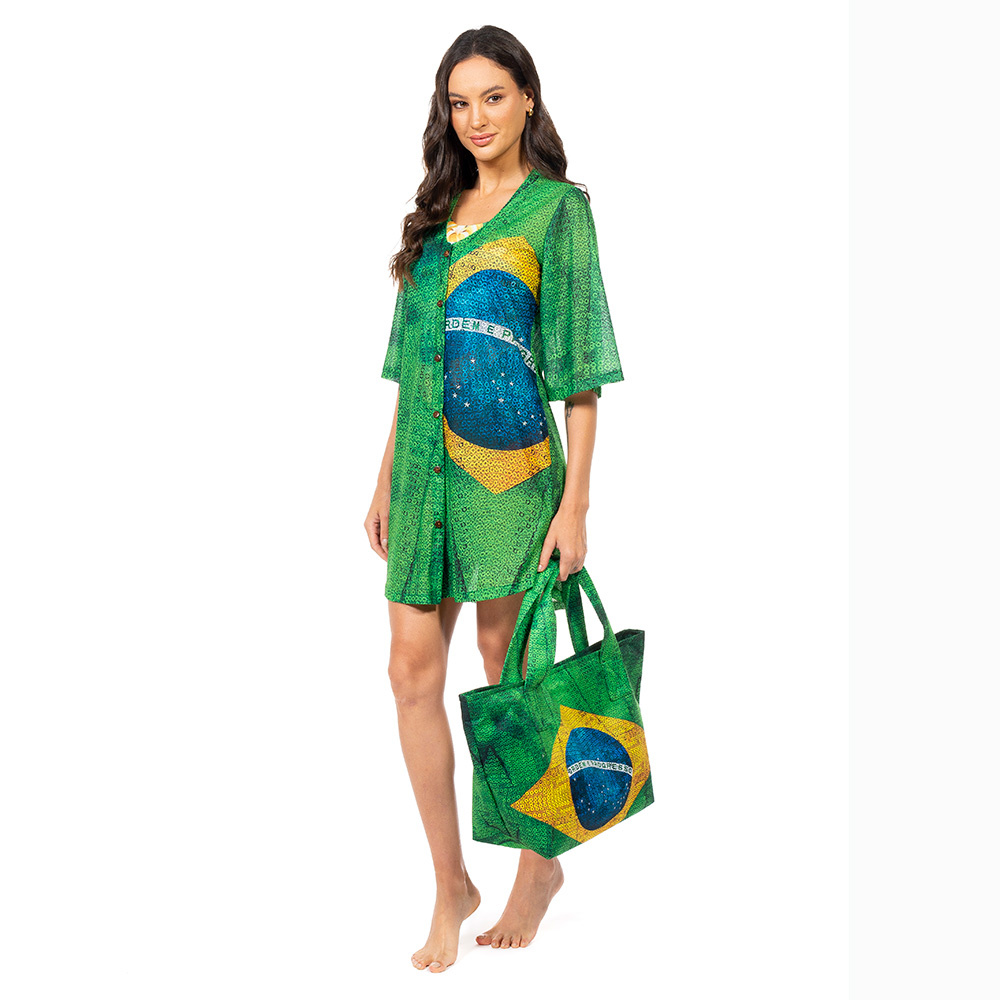 Bolsa Praia Bandeira Lantejoulas