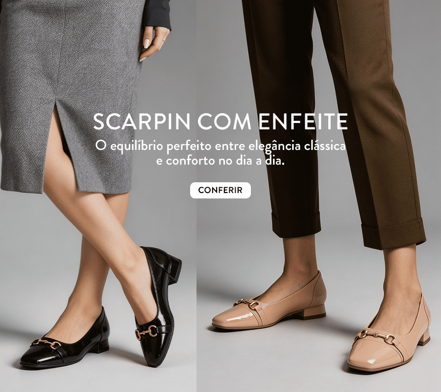 Scarpin com Enfeite Bico Quadrado