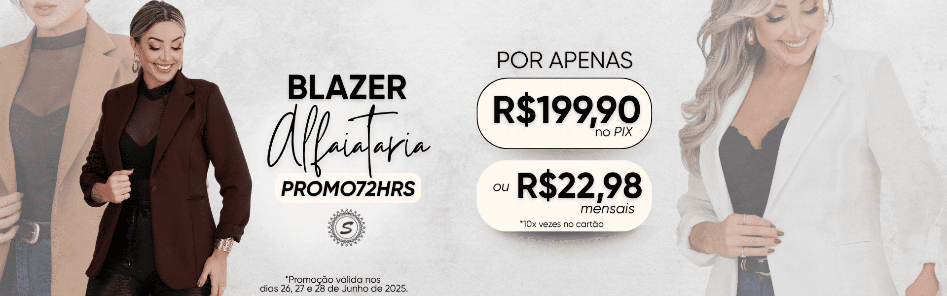 Blazer Alfaiataria no Pix por 199,90