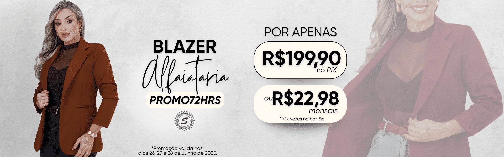 Blazer Alfaiataria no Pix por 199,90