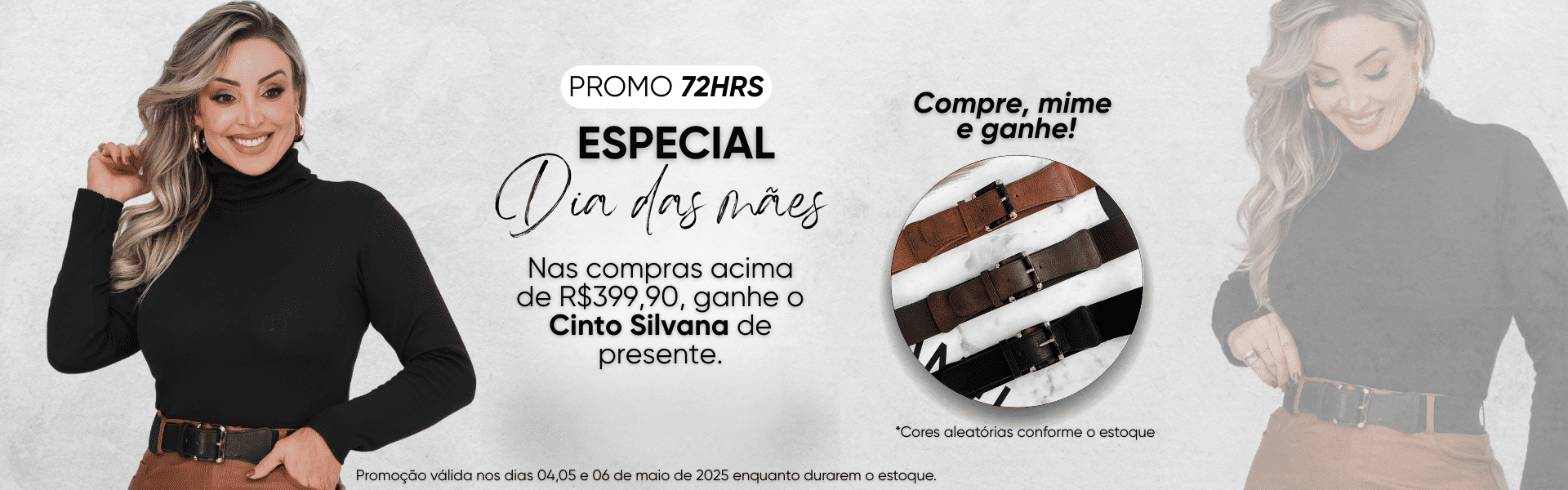 Oferta especial Dia das Mães. Somente por 72 hrs