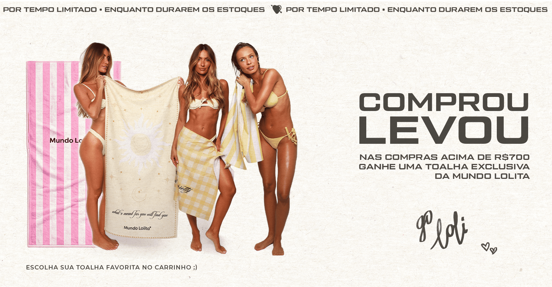 compre e ganhe uma toalha