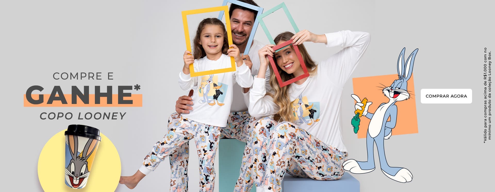 Pijamas com os Personagens Looney Tunes para a família toda