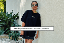 Uma t-shirt em cinco looks diferentes.