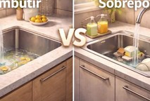 Otimização de Espaço e Estética: Uma Análise Comparativa entre Cubas de Embutir e de Sobrepor