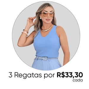 Compre 3 Regatas por 33,30 cada.