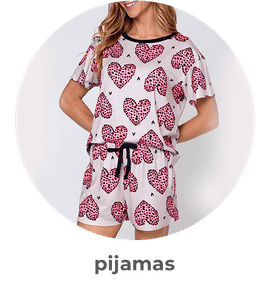 Pijama Com Estampa de Corações e Animal Print Acuo