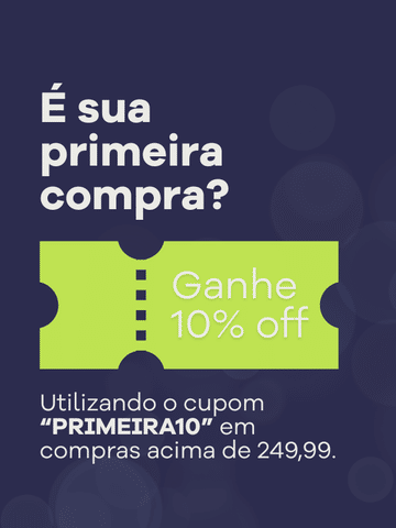 Banner promocional informando desconto de 10% na primeira compra Maeto, com destaque para cupom de desconto para novos clientes