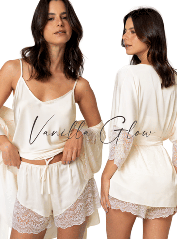 Pijama Acetinado Vanilla Glow | Acuo