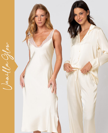 Pijama Acetinado Vanilla Glow | Acuo