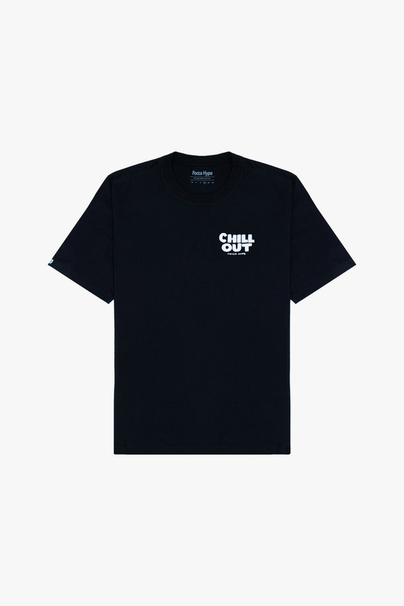 Camiseta Oversized Chill Out Preta Focca Hype