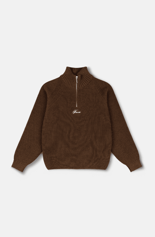 Suéter Tricot Halfzip Focca Marrom Focca Hype