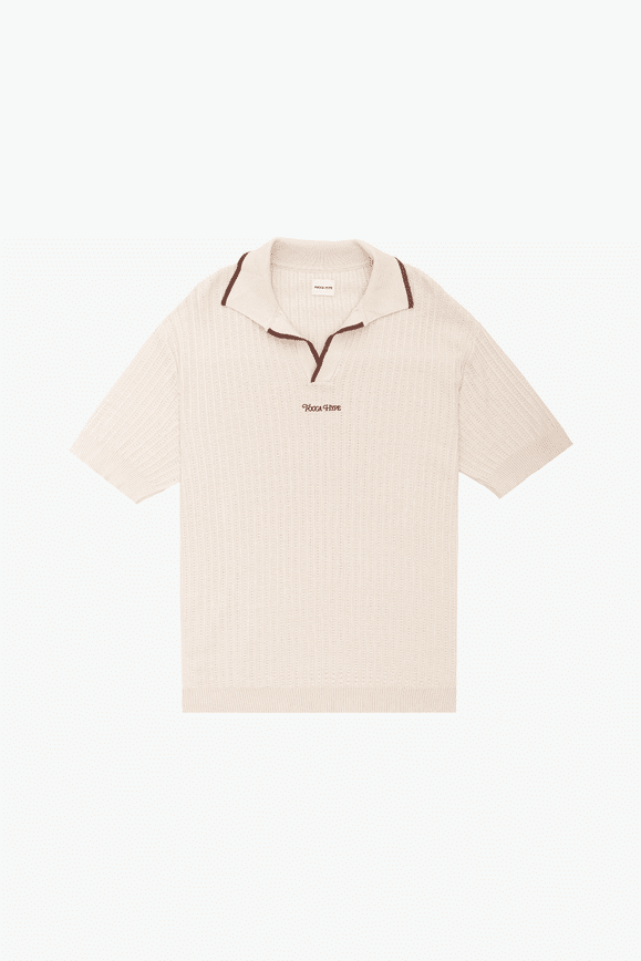 Camisa Polo Tricot Bege Marrom Focca Hype