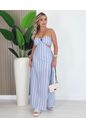 VESTIDO LONGO PAULINA - AZUL C/ LISTRAS