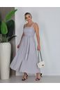 CONJUNTO CROPPED E SAIA SABRINA - LISTRAS CINZA