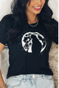 T-Shirt Gato Lua cheia - Preto