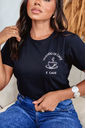 T-Shirt Vivendo de café e caos AR - Preto