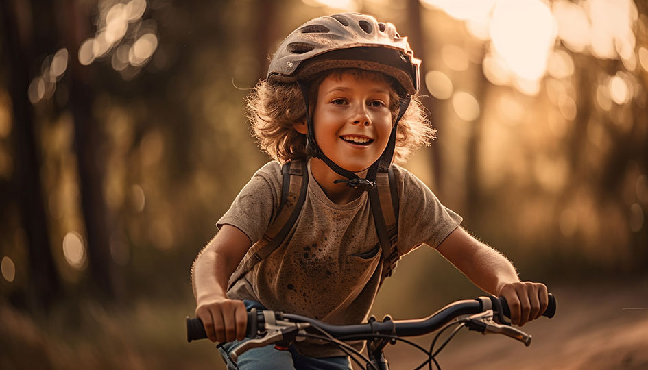 Banner Benefícios do ciclismo para as crianças