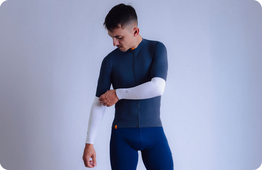 Banner Manguito para ciclismo: proteção contra frio, vento e sol sem trocar a camisa