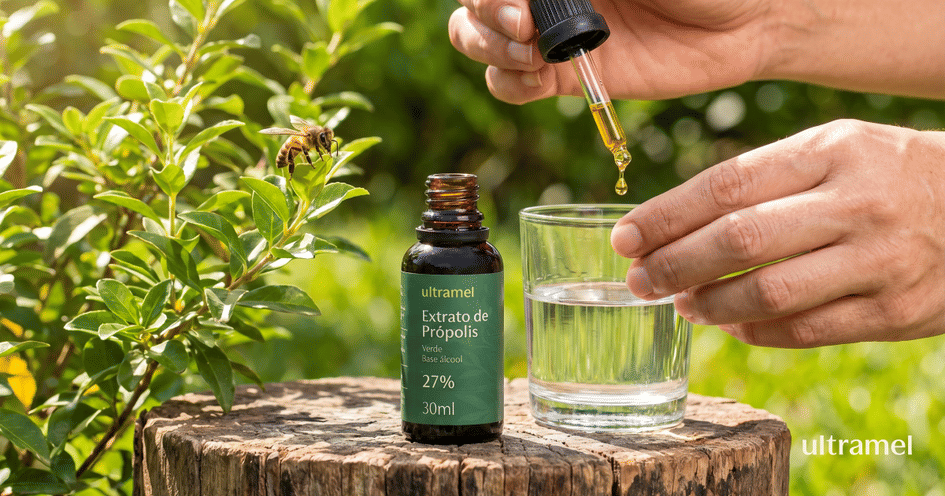 Banner Própolis Verde Brasileiro: o efeito anti-inflamatório natural que a ciência estuda no mundo todo.