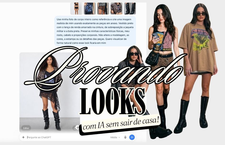 Banner Provando looks com IA sem sair de casa!
