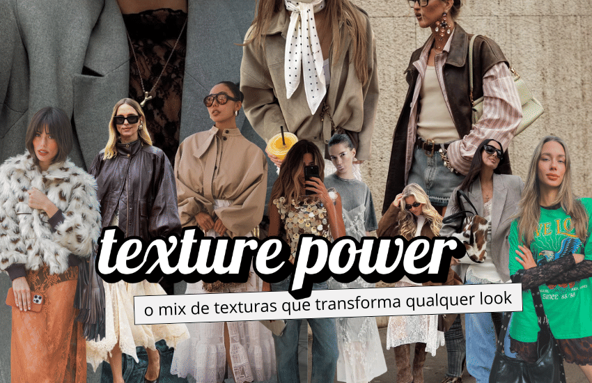 Banner TEXTURE POWER: o mix de texturas que transforma qualquer look 🔥🧶