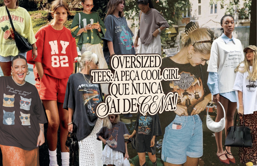 Banner OVERSIZED TEES: a peça cool girl que nunca sai de cena 🖤✨