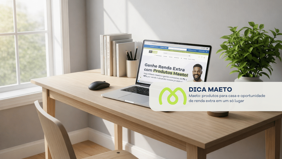 Banner Maeto: produtos para casa e oportunidade de renda extra em um só lugar