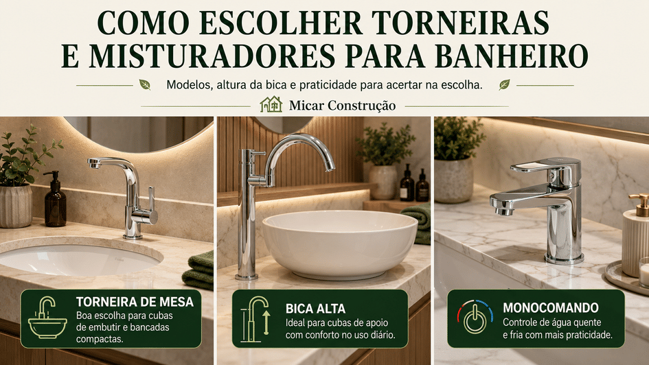 Banner Torneiras e Misturadores: Como Escolher a Peça Certa na Micar