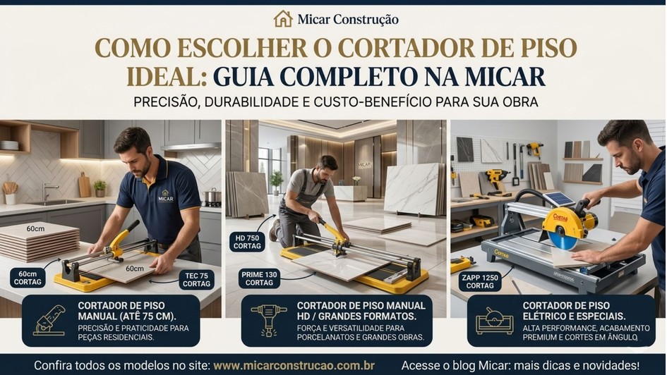 Banner Cortador de Pisos e Azulejos: Como Escolher o Modelo Certo para Sua Obra