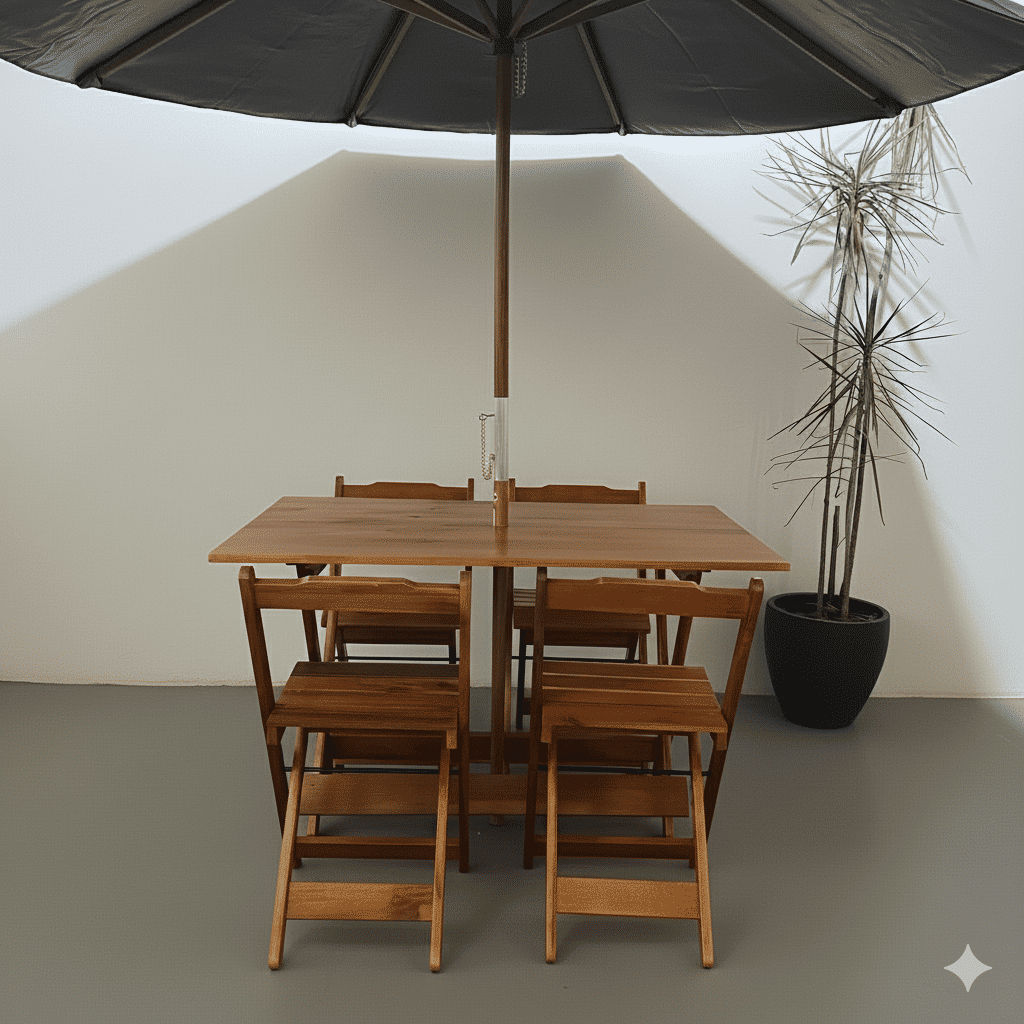 conjunto dobravel 70x70 com 4 cadeiras preto 4