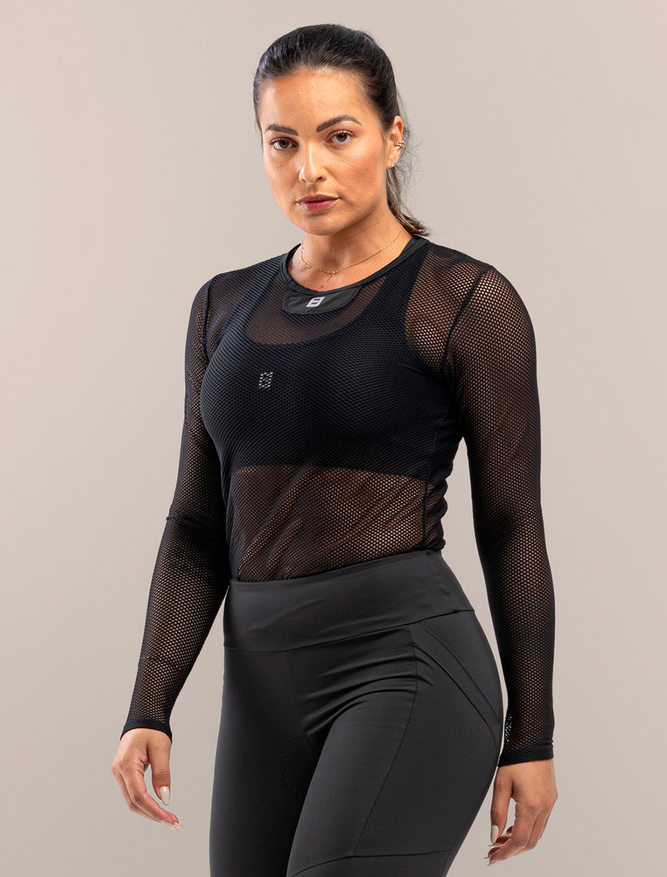baselayer manga longa preta ciclismo