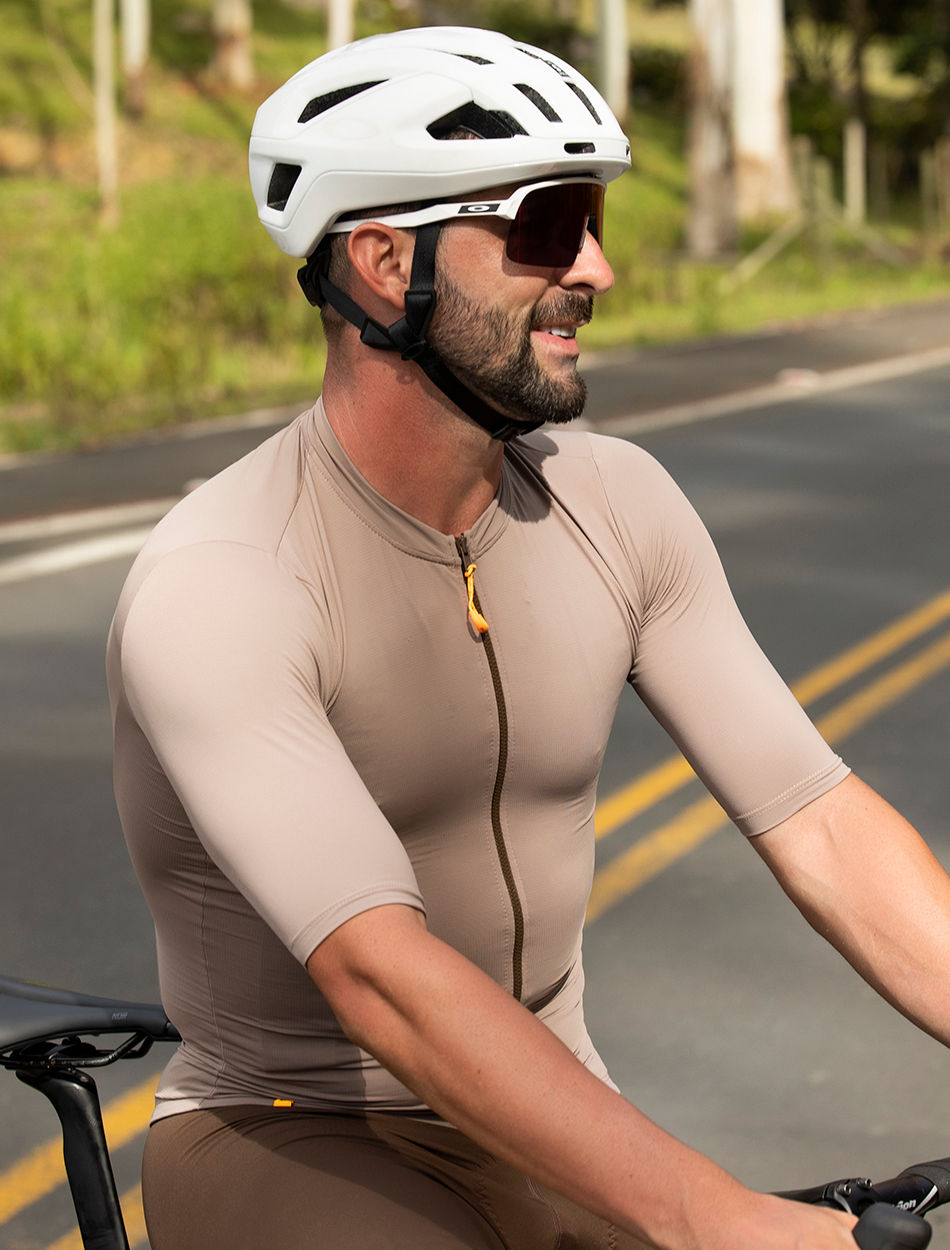 camisa ciclismo masculina marrom 