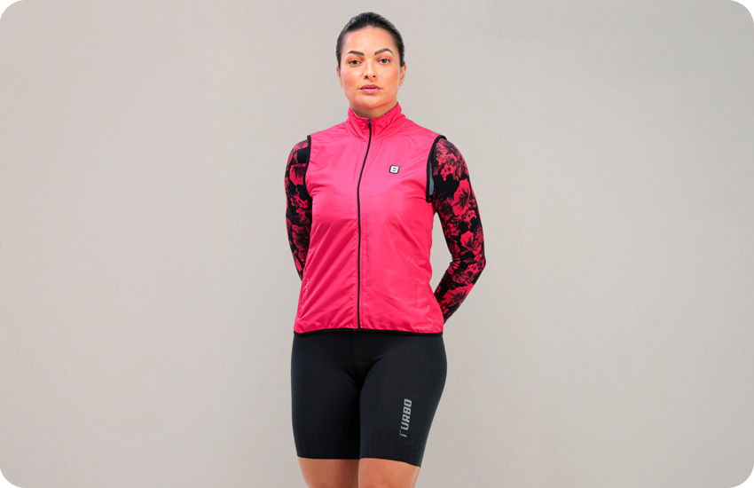 colete corta vento ciclismo feminino rosa 