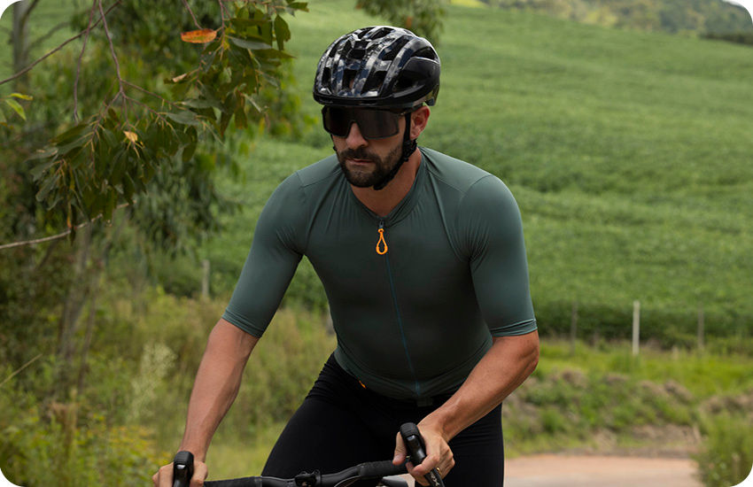jersey ciclismo poliamida verde militar
