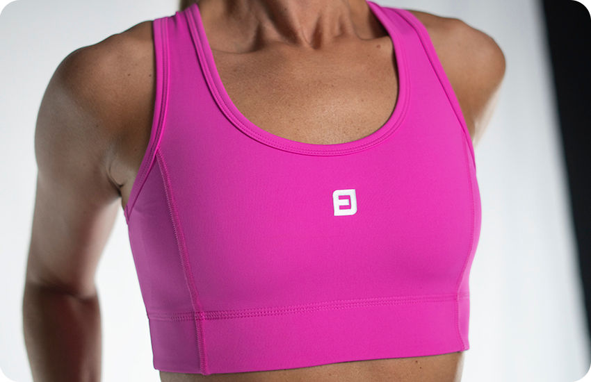 top alta sustentação rosa neon 