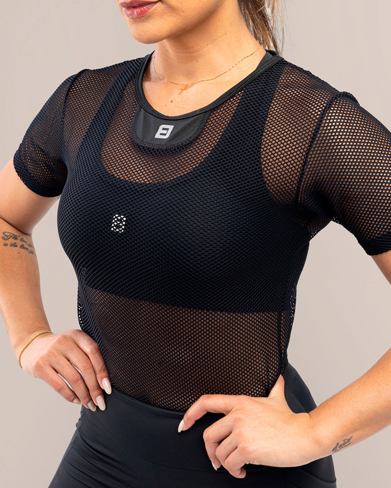 baselayer manga curta ciclismo feminina