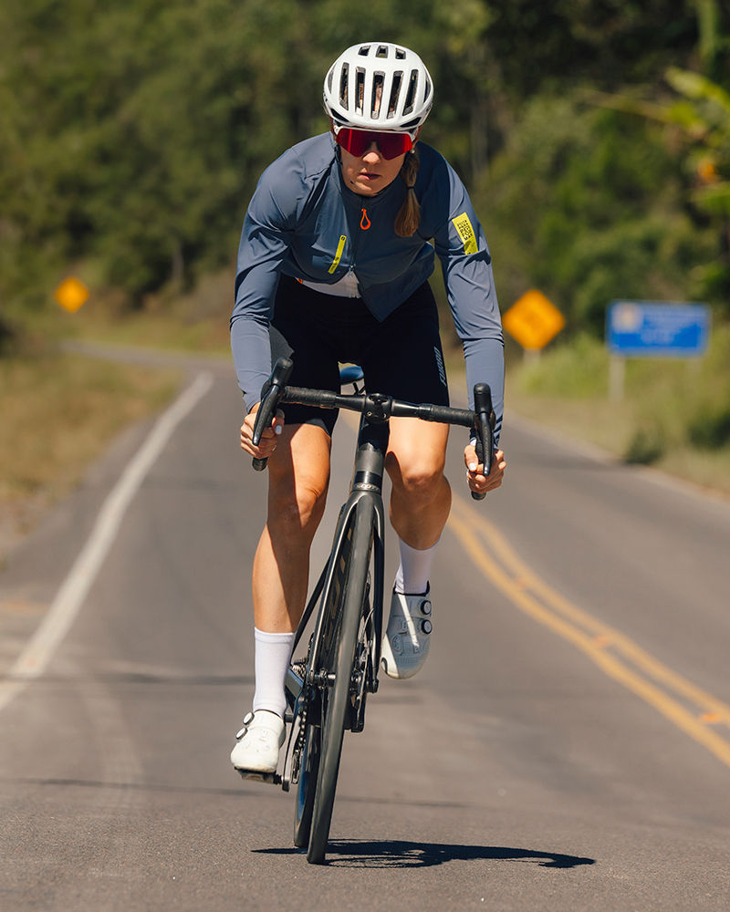 jaqueta ciclismo feminina zíper duplo