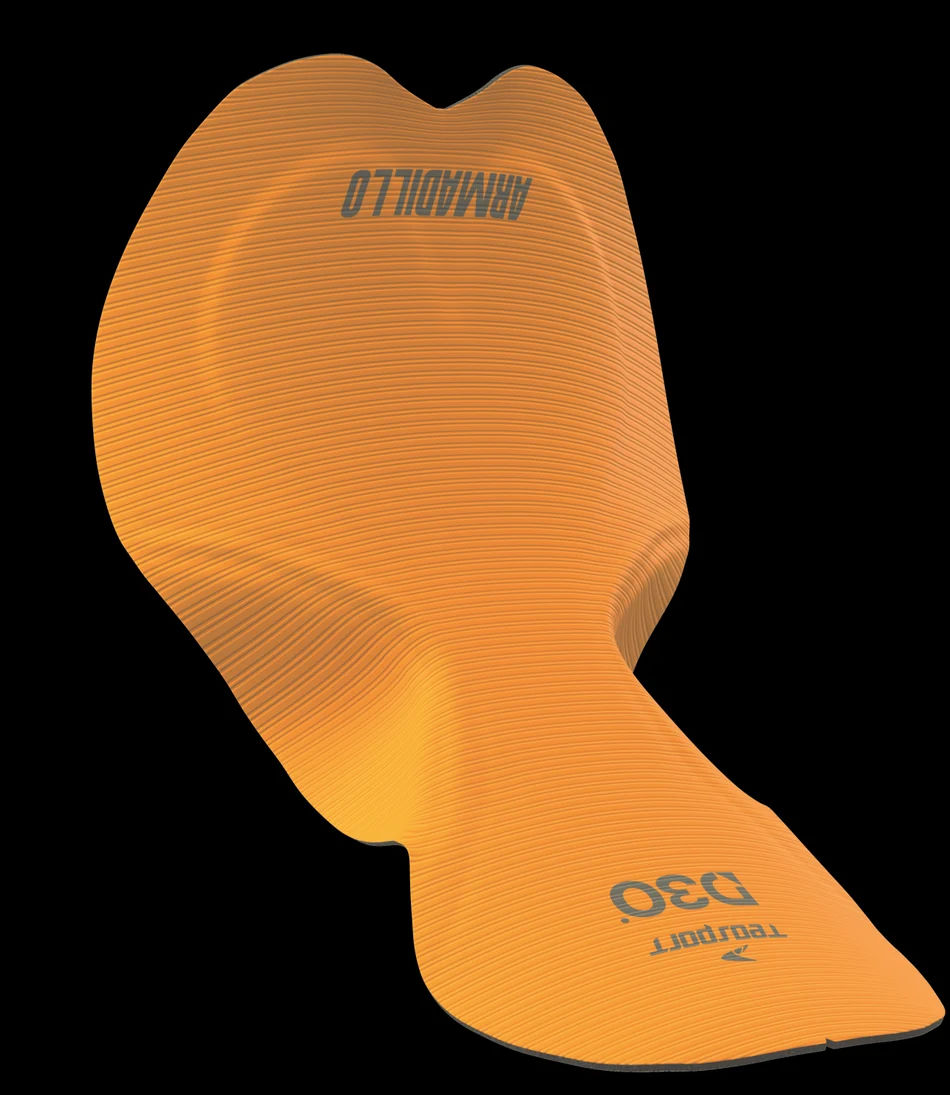 Forro D3O TM Armadillo Mengoshi 5, laranja, visto em perspectiva