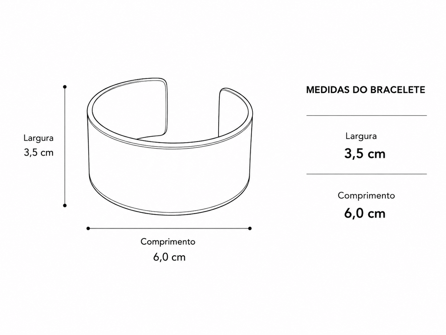 Tabela de Medidas da Jaqueta Ariana