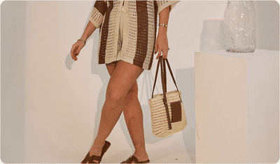 Detalhes Bolsa Celina Bege com Marrom