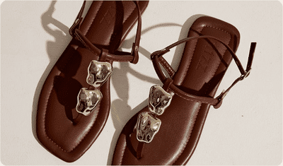Detalhes Sandália Iris Camel