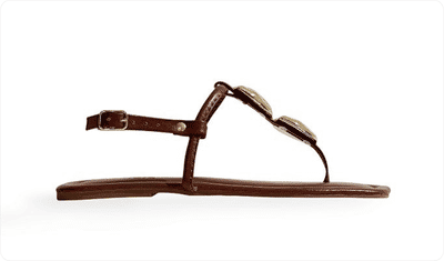 Sandália Rasteira Feminina De Dedo Iris Camel
