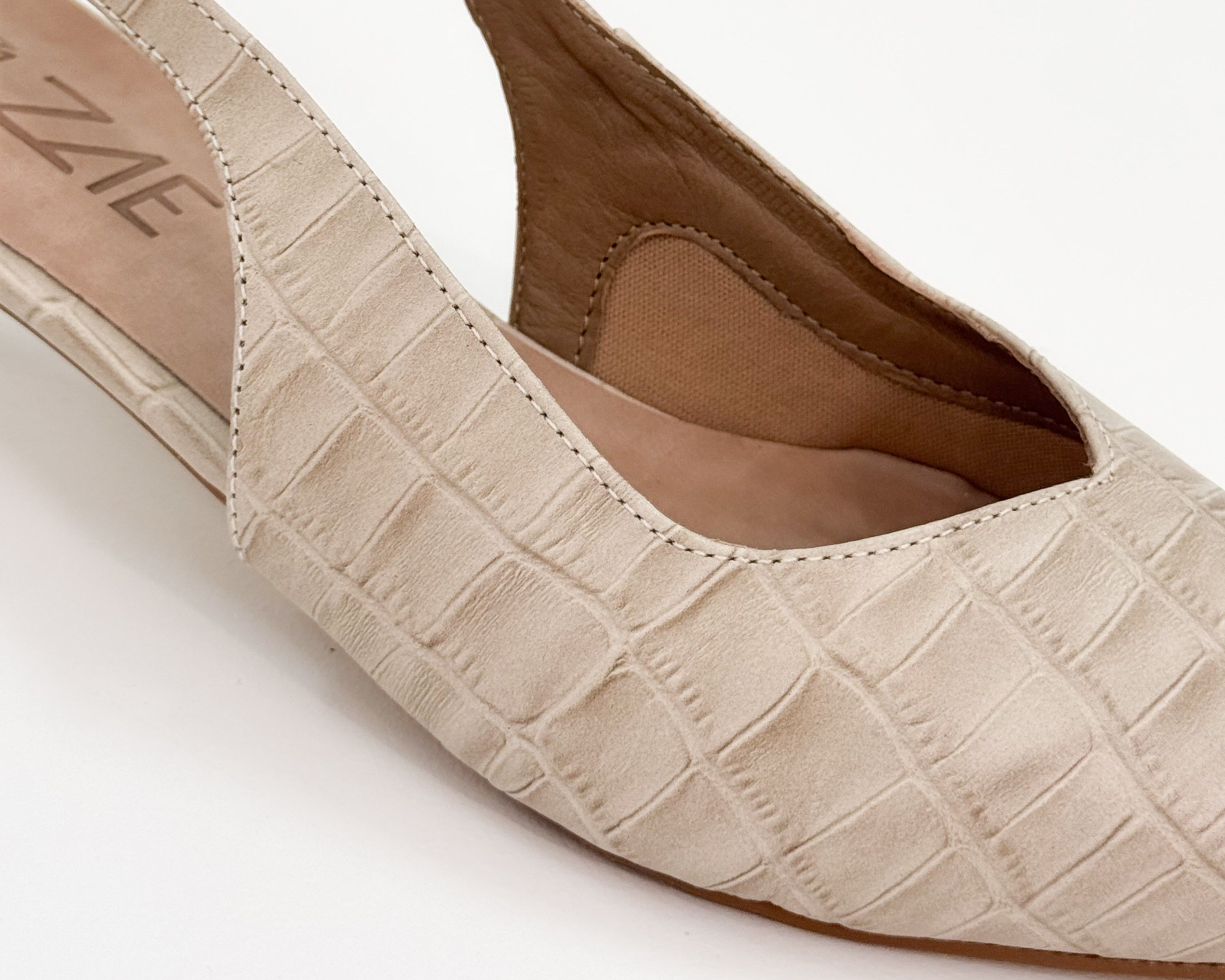 Scarpin Slingback Marina Croco Nude