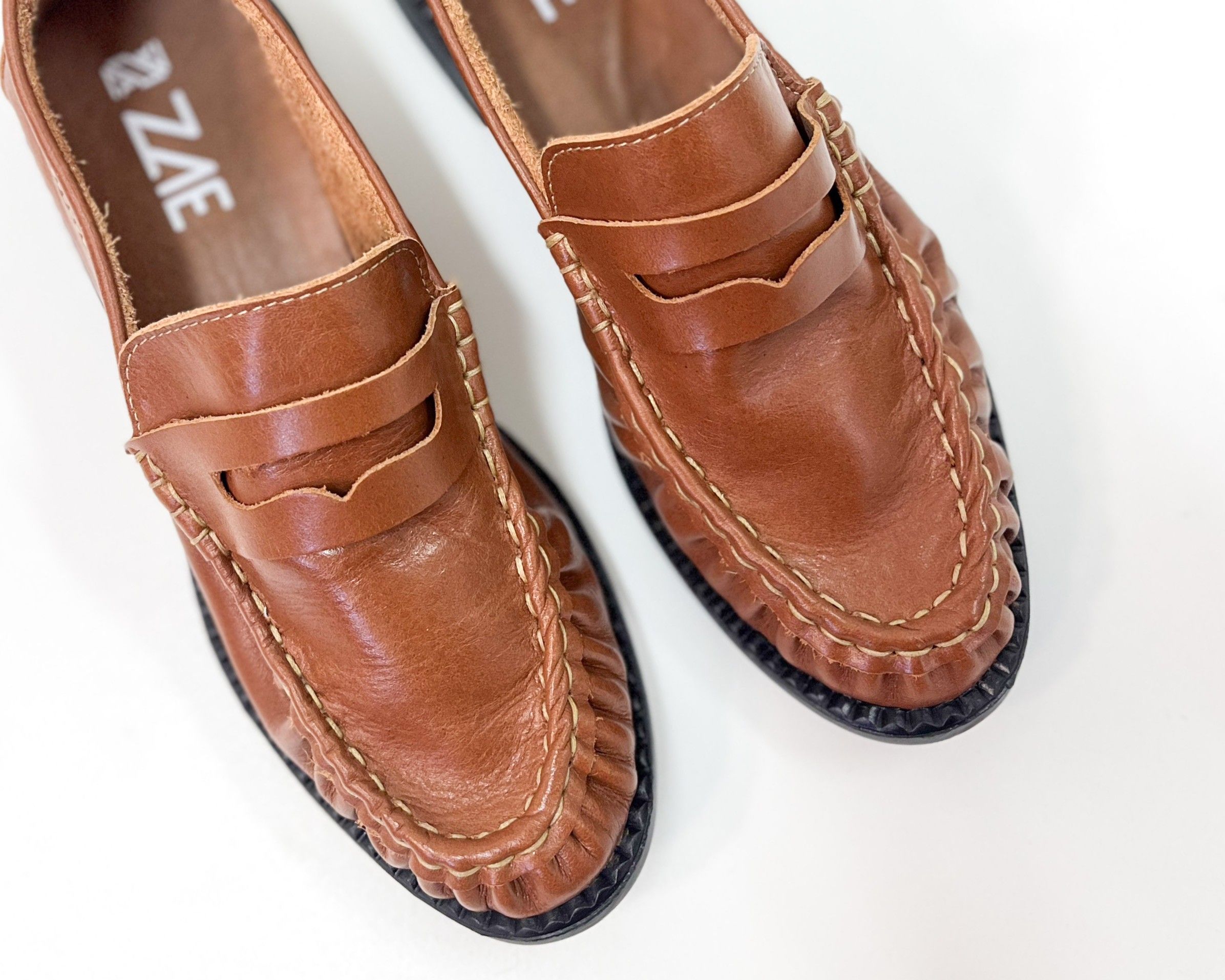 Mocassim Micheli Couro Cognac