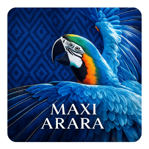 Estampa Maxi Arara Fundo Azul