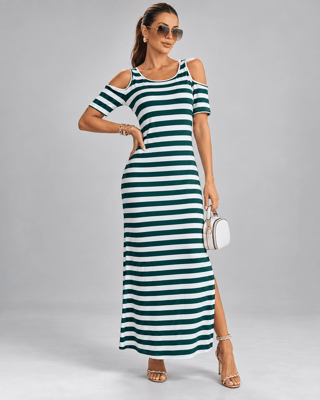 Vestido Giulia Listrado Preto e Branco - Apresentação