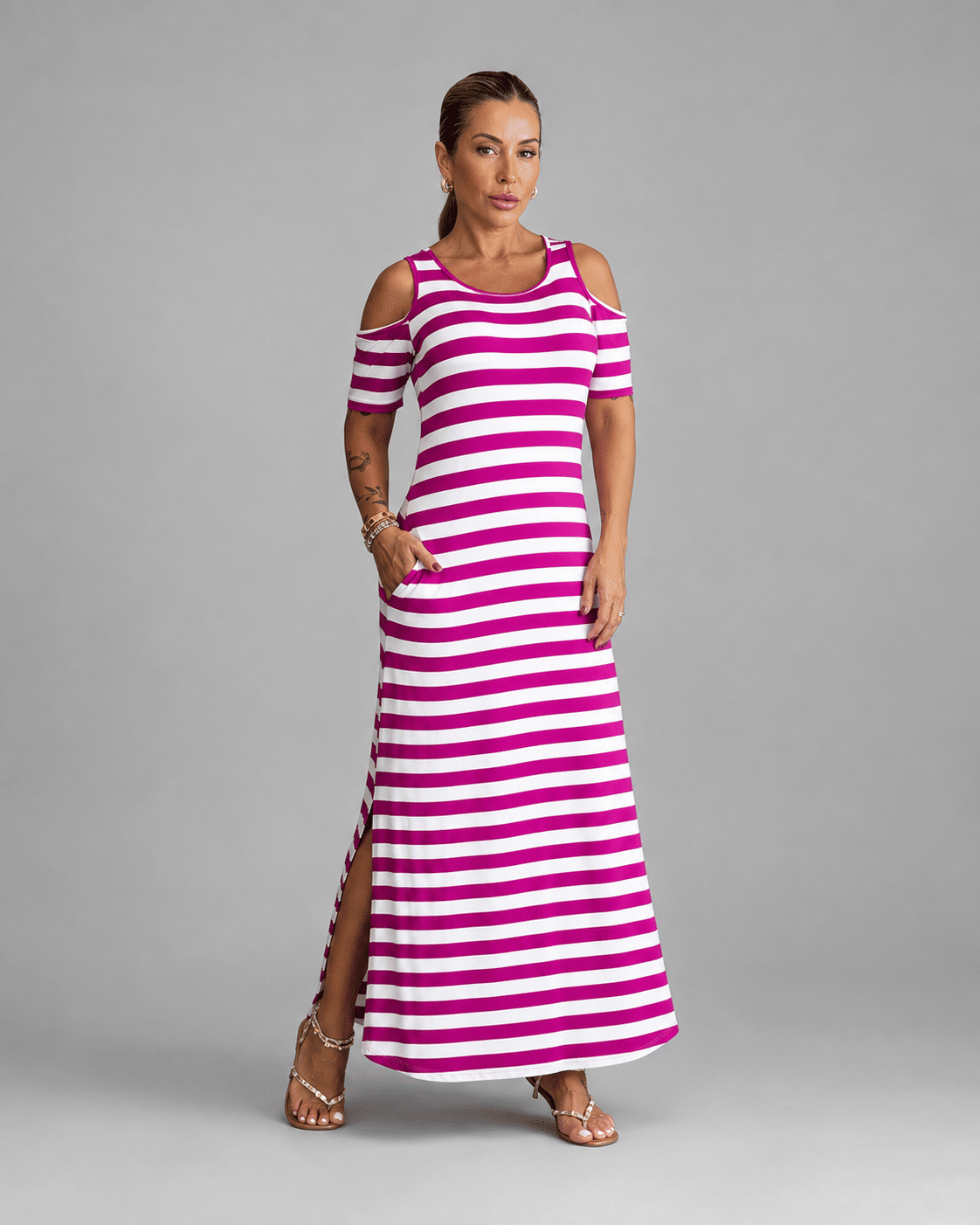 Vestido Giulia Listrado - Apresentação